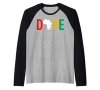 Dope Africa Map Juneteenth Pan African Pride Camiseta Manga Raglan