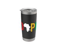 Dope Africa Map Juneteenth Pan African Pride Vaso térmico de acero inoxidable de doble pared