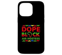 Dope Black Air Anfitriona Orgullosa Carrera de Asistente de Vuelo Negro Carcasa para iPhone 14 Pro MAX