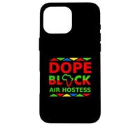 Dope Black Air Anfitriona Orgullosa Carrera de Asistente de Vuelo Negro Carcasa para iPhone 16 Pro MAX
