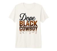 Dope Black Cowboy Rodeo Africano Vaquero Atuendo Urbano Cultura Camiseta Premium