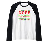 Dope Black Gerente de Ventas Orgulloso Negro Trabajo Profesional Profesional Camiseta Manga Raglan