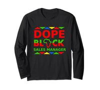 Dope Black Gerente de Ventas Orgulloso Negro Trabajo Profesional Profesional Manga Larga