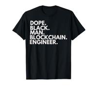 Dope Black Man Ingeniero de Blockchain Orgullo afroamericano Camiseta