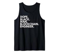 Dope Black Man Ingeniero de Blockchain Orgullo afroamericano Camiseta sin Mangas