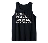 Dope Black Woman Analista de políticas Black History Month Pride Camiseta sin Mangas