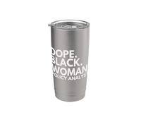 Dope Black Woman Analista de políticas Black History Month Pride Vaso térmico de acero inoxidable de doble pared