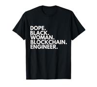 Dope Black Woman Blockchain Ingeniero Orgullo afroamericano Camiseta