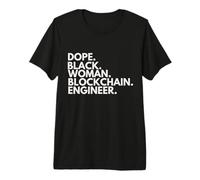Dope Black Woman Blockchain Ingeniero Orgullo afroamericano Camiseta Premium