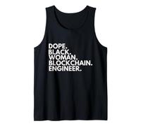 Dope Black Woman Blockchain Ingeniero Orgullo afroamericano Camiseta sin Mangas