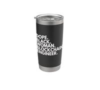 Dope Black Woman Blockchain Ingeniero Orgullo afroamericano Vaso térmico de acero inoxidable de doble pared