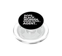 Dope Black Woman Border Patrol Agente Orgullo afroamericano PopSockets PopGrip para MagSafe
