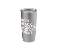 Dope Black Woman Border Patrol Agente Orgullo afroamericano Vaso térmico de acero inoxidable de doble pared