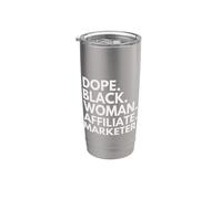 Dope Black Woman, comercializadora afiliada, mes de la historia afroamericana Vaso térmico de acero inoxidable de doble pared