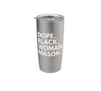 Dope Black Woman Mason Afroamericano Femenino Masones Vaso térmico de acero inoxidable de doble pared