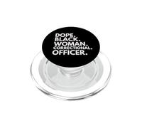 Dope Black Woman Oficial Correccional Mes de la Historia Negra PopSockets PopGrip para MagSafe