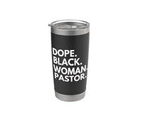 Dope Black Woman Pastor Empoderado Orgullo del Mes de la Historia Vaso térmico de acero inoxidable de doble pared