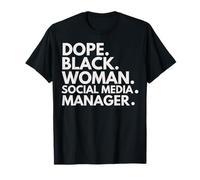 Dope Black Woman Social Media Manager Orgullo afroamericano Camiseta