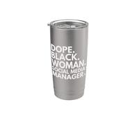 Dope Black Woman Social Media Manager Orgullo afroamericano Vaso térmico de acero inoxidable de doble pared