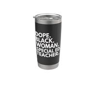 Dope Black Woman Special ED Teacher Orgullo afroamericano Vaso térmico de acero inoxidable de doble pared