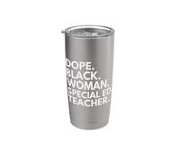 Dope Black Woman Special ED Teacher Orgullo afroamericano Vaso térmico de acero inoxidable de doble pared
