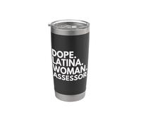 Dope Latina Mujer Asesora Empoderada Mes de la Herencia Latina Vaso térmico de acero inoxidable de doble pared