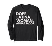 Dope Latina Mujer Embajadora Herencia Latina Orgullo Hispano Manga Larga