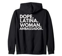 Dope Latina Mujer Embajadora Herencia Latina Orgullo Hispano Sudadera con Capucha