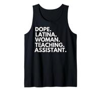 Dope Mujer Latina Asistente Docente Mes de la Herencia Latina Camiseta sin Mangas