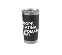 Dope Mujer Latina EMT Empoderada Mes de la Herencia Latina Vaso térmico de acero inoxidable de doble pared