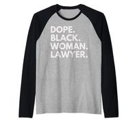 Dope Mujer Negra Abogada Afroamericana Camiseta Manga Raglan