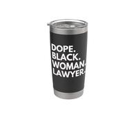 Dope Mujer Negra Abogada Afroamericana Vaso térmico de acero inoxidable de doble pared