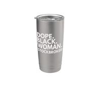 Dope Mujer Negra Agente de Bolsa Empoderado Profesional Vaso térmico de acero inoxidable de doble pared