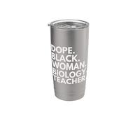 Dope Mujer Negra Profesora de Biología Profesores afroamericanos Vaso térmico de acero inoxidable de doble pared