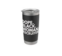 Dope Mujer Negra Reclutador Afroamericano Mujer Reclutador Vaso térmico de acero inoxidable de doble pared