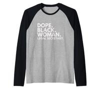 Dope Mujer Negra Secretaria Legal Empoderada Profesional Camiseta Manga Raglan