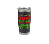 Dope Negro Alemán Profesor Orgulloso Negro Volver a la Escuela Carrera Vaso térmico de acero inoxidable de doble pared