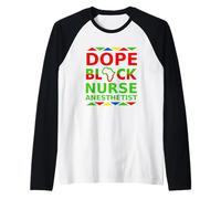 Dope Negro Enfermera Anestesista Orgullo Negro Orgullo Profesional Camiseta Manga Raglan