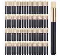 DOPENSPI 100 cepillos de champú para pestañas, anillos de retención dorados, cepillos de pestañas para limpieza, herramienta de limpieza profunda para lavado de pestañas, limpieza facial y limpieza