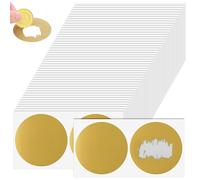 DOPENSPI 100 piezas de adhesivos redondos de goma de 5 cm, etiquetas doradas para raspar para DIY, tarjetas de raspado, sorpresas de cumpleaños, calendarios de adviento, tarjetas de boda, postales
