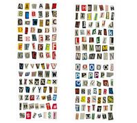 DOPENSPI 181 unidades/4 hojas autoadhesivas de letras autoadhesivas, coloridas, vintage, letras adhesivas, resistentes a la intemperie, pegatinas de diario para scrapbooking diario álbum de fotos