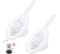 DOPENSPI 2 Pack Ultra Fine Mesh Colador, 200/400 malla colador con mango | Tamiz de plástico ultra fino pequeño colador de cocina para jugo yogur café miel leche Matcha