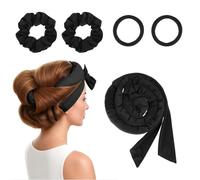 DOPENSPI 5 unidades de rizos sin calor, juego de gomas para el pelo con gomas para el pelo de terciopelo sin calor, rizador de pelo Overnight DIY Curler Rollers Set de cinta para el pelo ondulado para