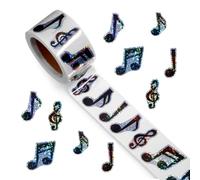 DOPENSPI 500 pegatinas de notas musicales de color, autoadhesivas, brillantes, resistentes al agua, para comienzo escolar, sobres, álbumes de recortes, decoración de vacaciones y fiestas
