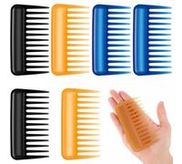 DOPENSPI 6 peines de dientes anchos, 3 colores, mini peine de pelo rizado, pequeño peine de bolsillo para desenredar de viaje, peines portátiles para el cuidado diario del cabello, húmedo y seco