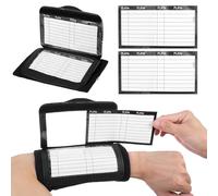 DOPENSPI Fútbol Wrist Playbook con 2 tarjetas de papel, pulseras negras para partido de fútbol, reutilizable, para diferentes deportes