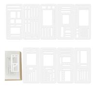 DOPENSPI Juego de 9 plantillas de dibujo flexibles, plantillas de planificación hechas a mano con cuadrados, líneas, círculos para diario DIY, planificación diaria y diseño creativo