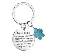 DOPENSPI Llavero de tortugas de viaje, colgante de bolso de tortugas marinas, regalos inspiradores para los amantes donde quieras hacer senderismo, amuleto de la suerte, accesorios para bolsos