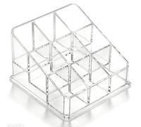 DOPENSPI Organizador de pintalabios con 9 compartimentos, organizador de pintalabios, transparente, soporte para lápiz labial, soporte para perfume, vitrinas, maquillaje, almacenamiento para baño y