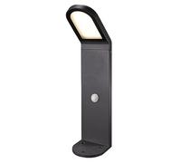 Dopo Lighting - Baliza con sensor CASTELLO antracita LED SMD 9W 3000K exterior IP54. Ideal para iluminas zonas de paso y ajardinadas.